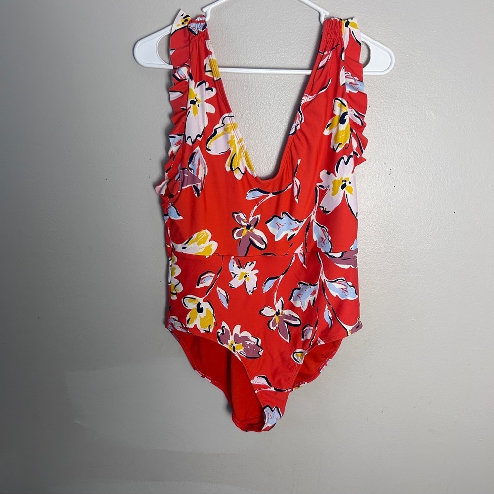 Catalina Red and Yellow One Piece Swimsuit V-Neck